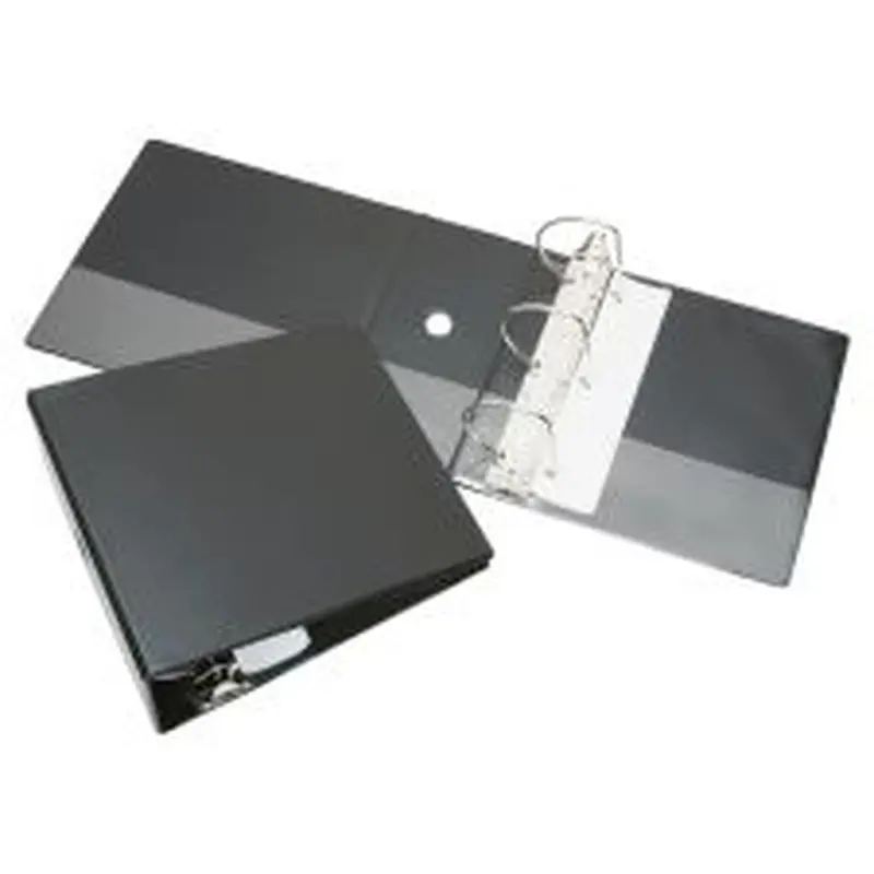 SKILCRAFT Slanted 3-Ring Binder, 5" D-Rings, Black (AbilityOne 7530-01-600-2024)