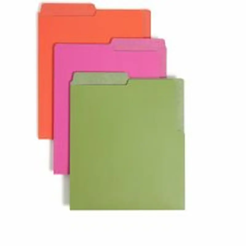 Smead Organized Up Heavyweight Vertical File Folders, 8-1/2" x 11", Assorted Colors, Pack Of 6 Folders