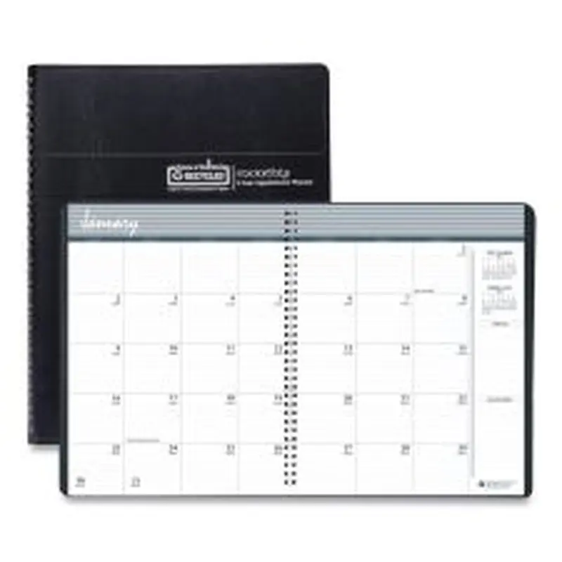 House of Doolittle 24-Month Recycled Ruled Monthly Planner, 11 x 8.5, Black Cover, 24-Month: Jan 2026 to Dec 2027