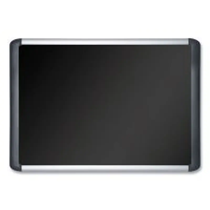MasterVision Soft-touch Bulletin Board, 72" x 48", Black Surface, Black/Satin Aluminum Frame