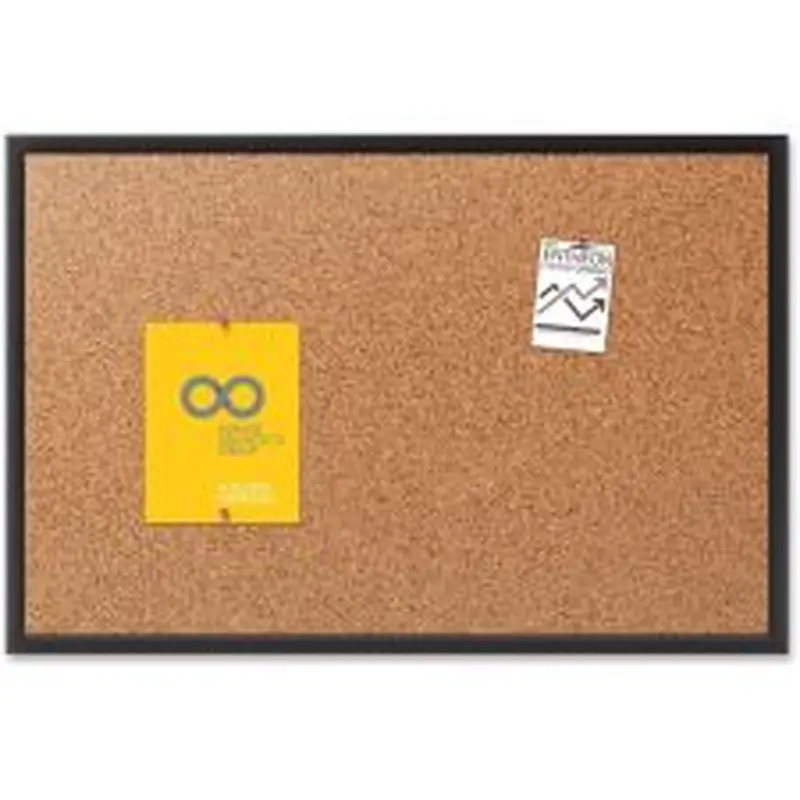 Quartet Classic Cork Bulletin Board, 18" x 24", Aluminum Frame With Black Finish