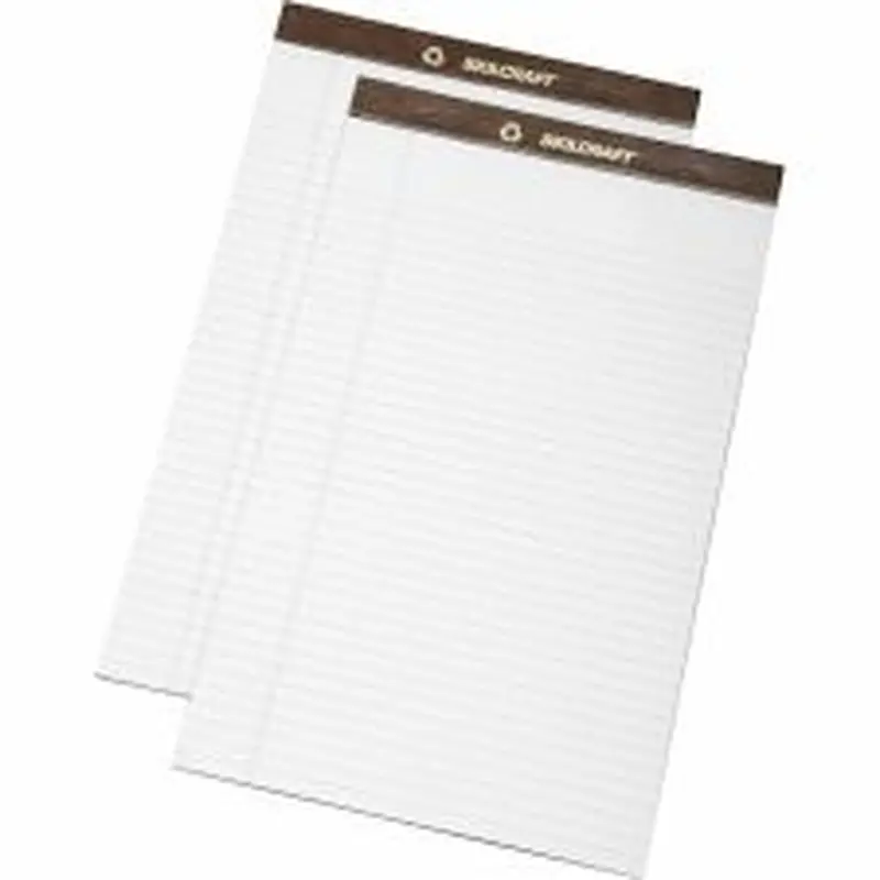 SKILCRAFT 30% Recycled Perforated Writing Pads, 8 1/2" x 14", White, Legal Ruled, Pack Of 12 (AbilityOne 7530-01-372-3109)