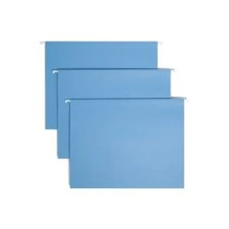 Smead Colored Hanging Folders, 8 1/2" x 11", 10% Recycled, Blue, Box Of 25