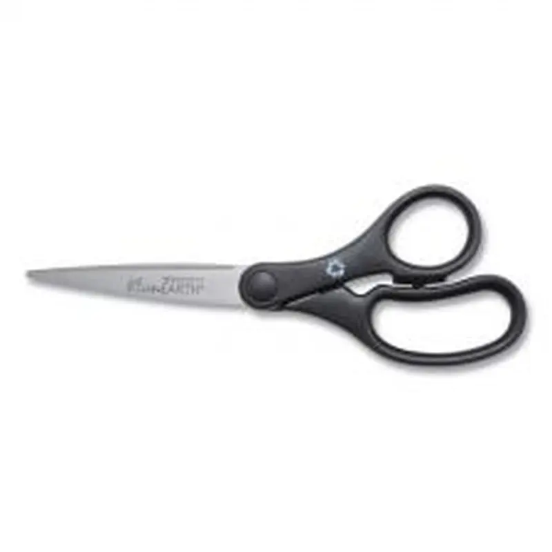 Westcott KleenEarth Basic Plastic Handle Scissors, 7" Long, 2.8" Cut Length, Straight Black Handle