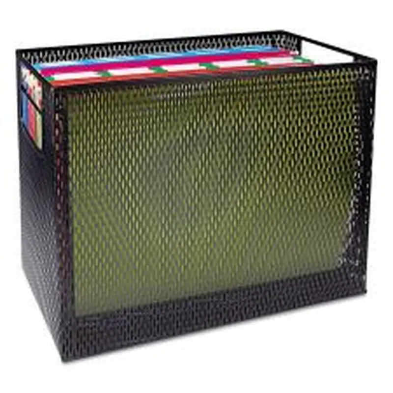 Artistic Urban Collection Punched Metal Desktop File, 1 Section, Letter to Legal Size Files, 13" x 5.75" x 10.75", Black