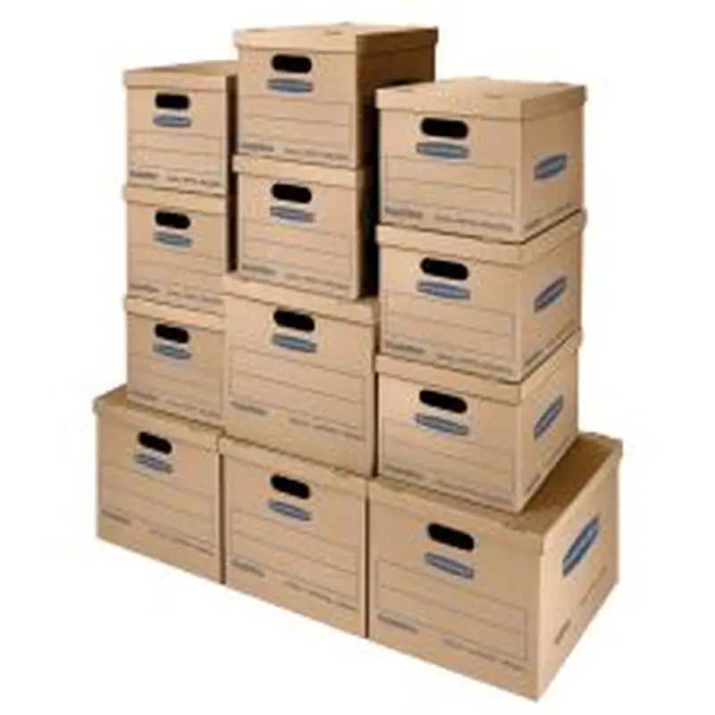 Bankers Box SmoothMove Classic Moving & Boxes With Lift-Off Lids, 14" x 18" x 15", 85% Recycled, Kraft, Case of 8 Small/4 Medium