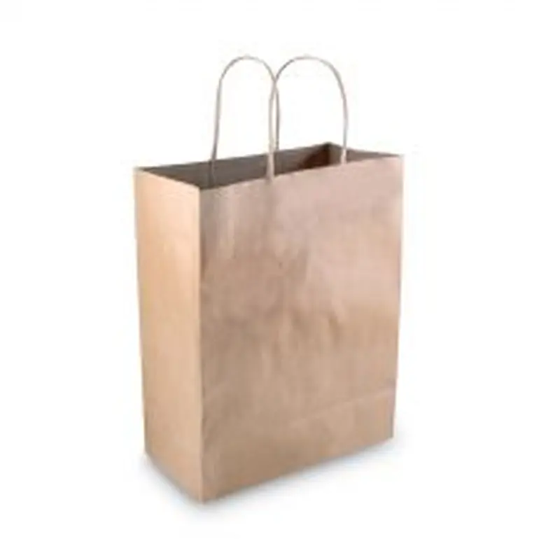 COSCO Premium Shopping Bag, Rope Handles, 8" x 4" x 10.25", Kraft, 50/Box