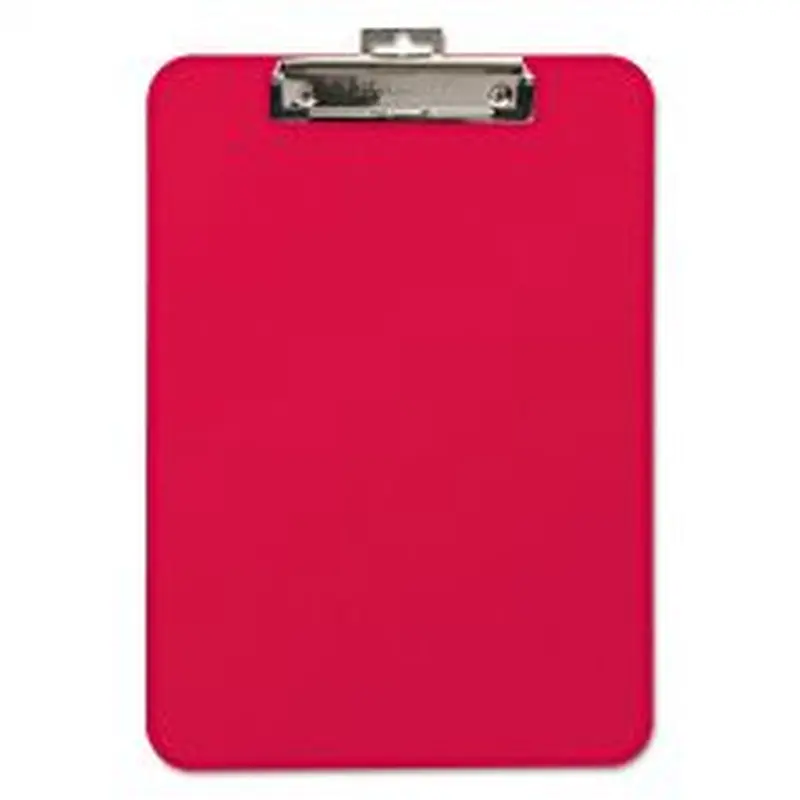 Mobile OPS Unbreakable Recycled Clipboard, 0.25" Clip Capacity, Holds 8.5 x 11 Sheets, Red