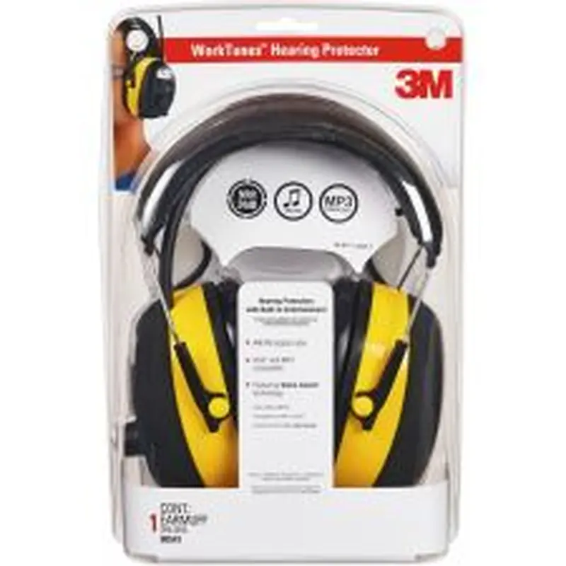 Tekk Protection Protection Digital WorkTunes Earmuffs - Stereo - Wired - Over-the-head - Binaural - Circumaural - Yellow, Black - 1 Each