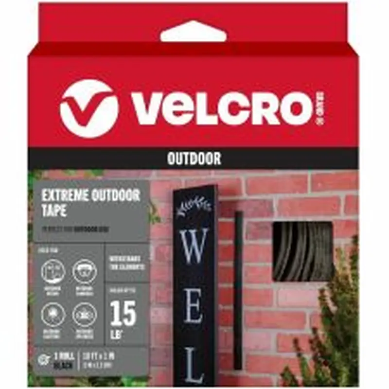VELCRO Brand Industrial Strength Velcro Self Stick Tape, 10"W x 1', Black