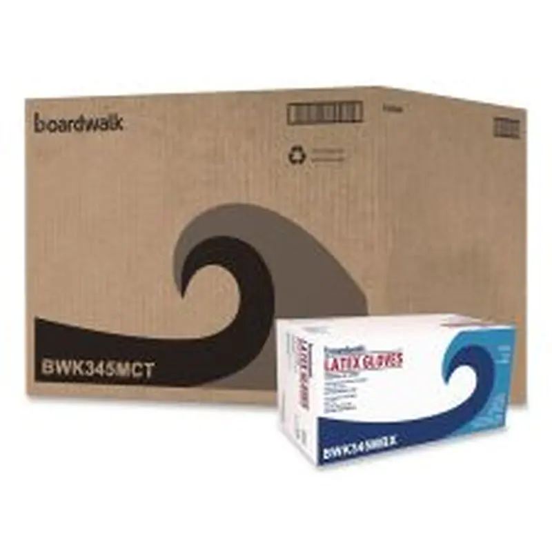 Boardwalk General-Purpose Latex Gloves, Powder-Free, Medium, 4.4 mil Thick, 9.5" Long, Natural, 100/Box, 10 Boxes/Carton