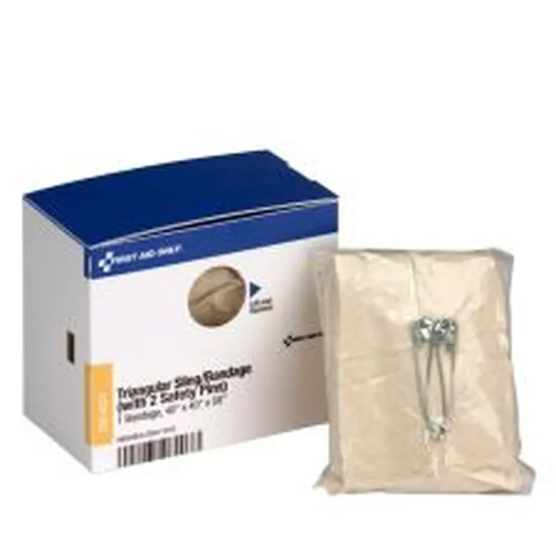 First Aid Only Triangular Sling/Bandage, 40" x 40" x 56", 2 Safety Pins/1 Bandage/Box