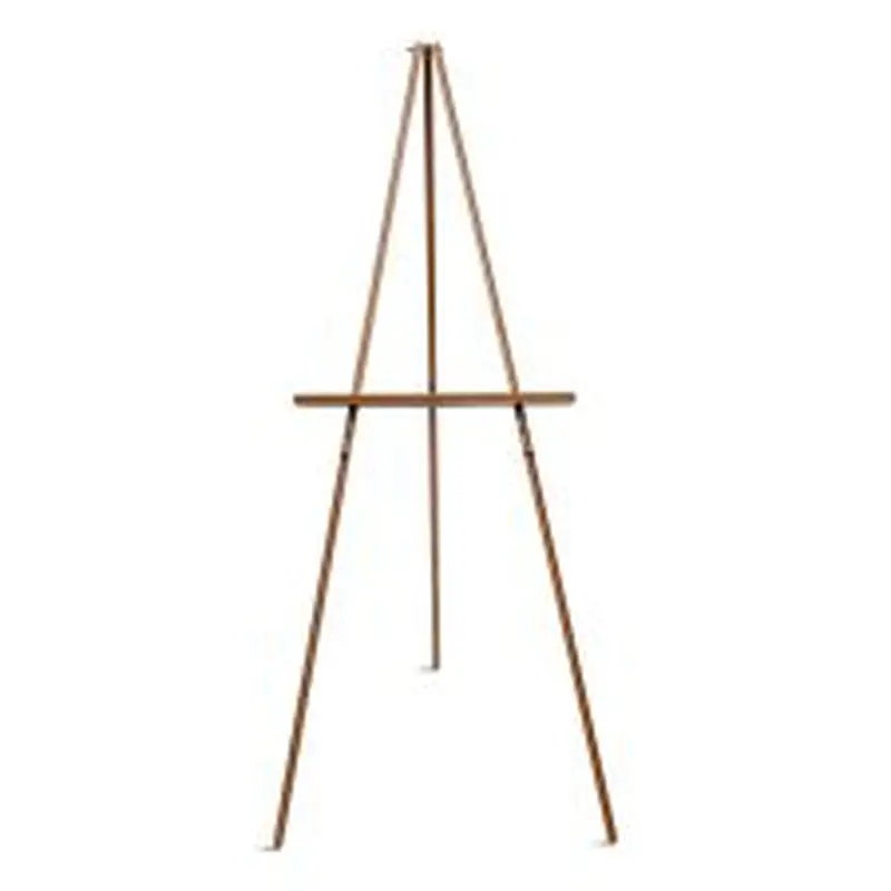 MasterVision Oak Display Tripod Easel, 60" High, Wood/Brass