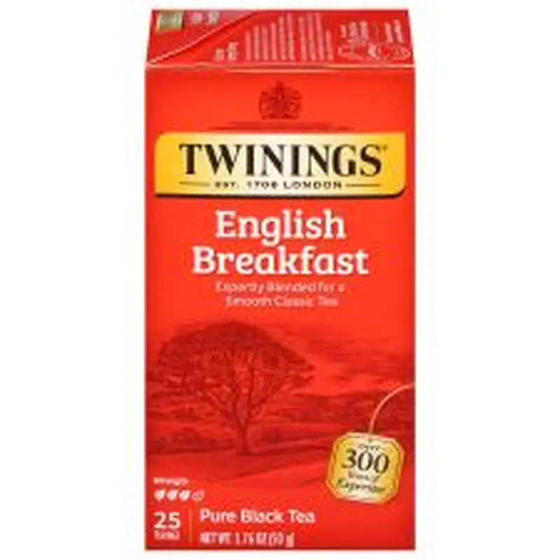 Twinings English Breakfast Tea Bags, 25/Box