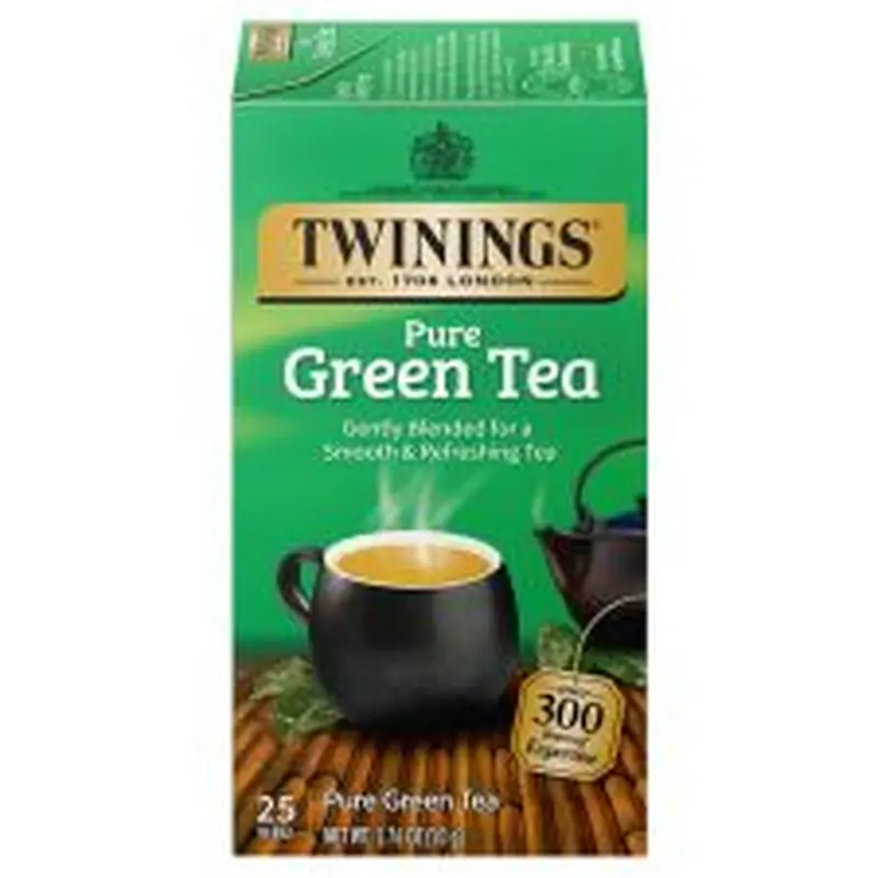 Twinings Green Tea Bags, 2 Oz, 25/Box