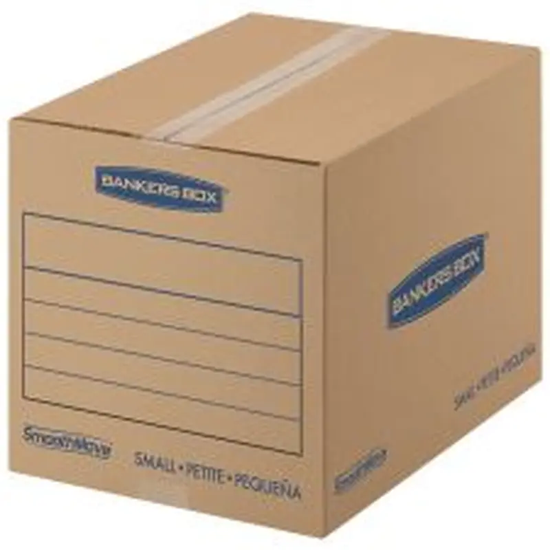 Bankers Box SmoothMove Basic Moving & Storage Boxes, small 12" x 12" x 16", 50% Recycled, Kraft, Case Of 25