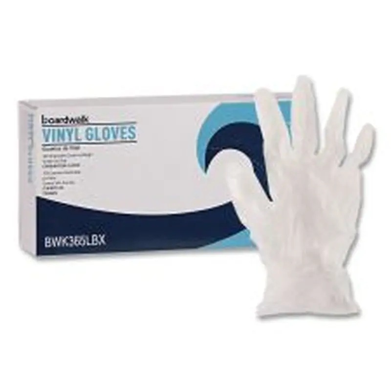 Boardwalk General Purpose Vinyl Gloves, Powder-Free, Large, 2.6 mil Thick, 13" Long, Clear, 100/Box