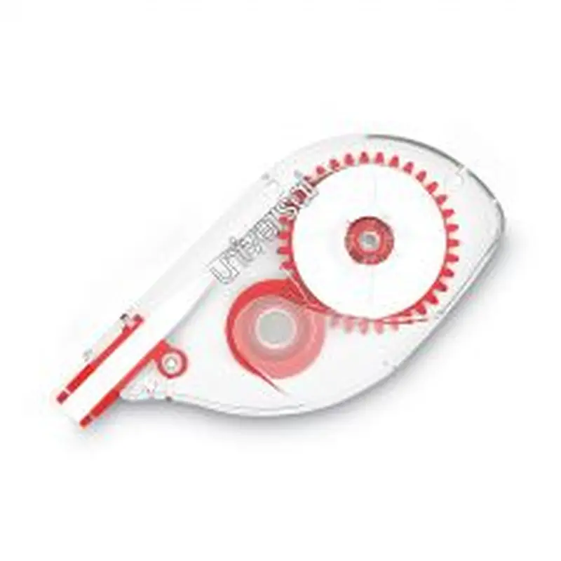 Universal Side-Application Correction Tape, Non-Refillable, 0.2" x 32.83 ft, White Tape, Clear/Red Dispenser, 10/Pack