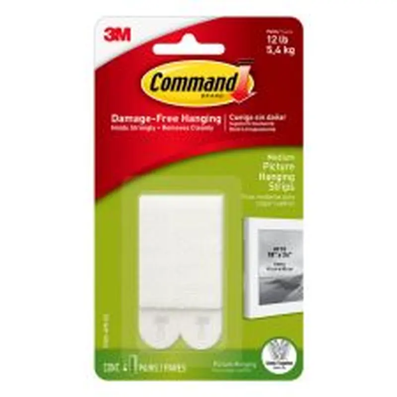 Command Medium Picture Hanging Strips, 4-Pairs (8-Command Strips), Damage-Free, White,