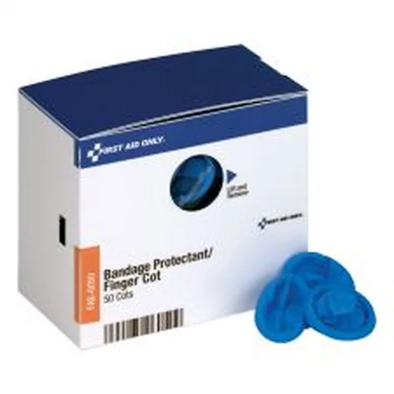 First Aid Only SmartCompliance Refill - Nitrile Finger Cots, One Size Fits Most, Blue, 50/Box