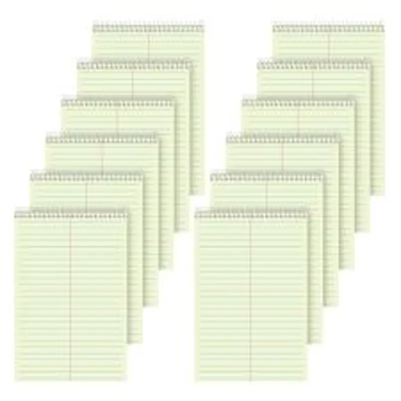 TOPS Steno Books, 6" x 9", Gregg Ruled, 80 Sheets, Green, Pack Of 12