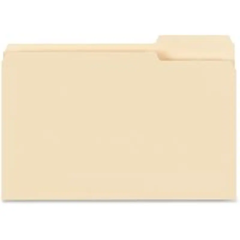Business Source 1/3 Tab Cut Legal Top Tab File Folders - 8 1/2" x 14" - 3/4" Expansion - Stock - Manila - 100 / Box, 99723