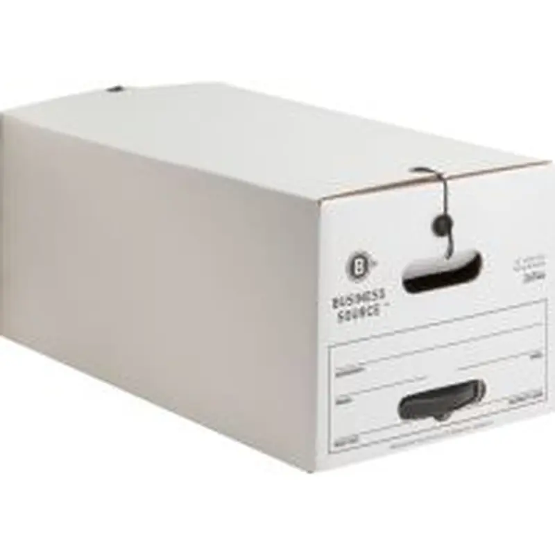 Business Source Medium-Duty Storage Boxes, Letter Size, 12" x 24" x 10", White, Box Of 12