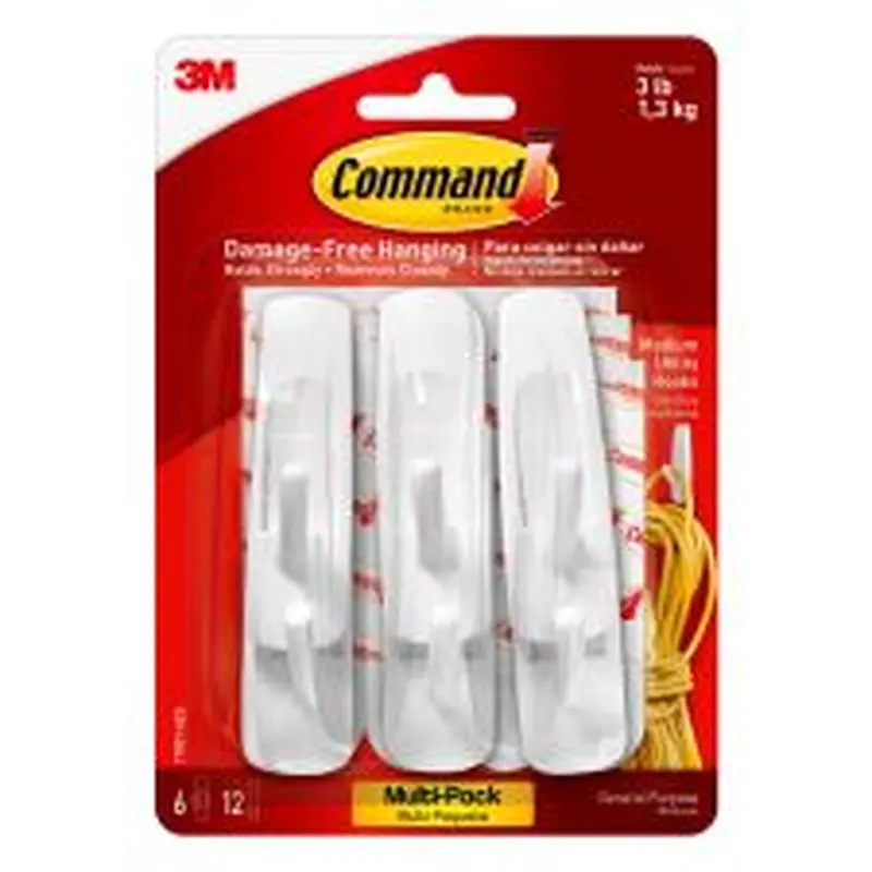Command Medium Hooks, 6 Hooks - MMM170016ES