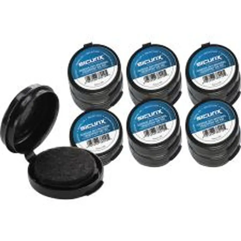 SICURIX Adhesive Fingerprint Ink Pads, 0.5"H x 1.5"W x 1.5"D, Black Ink, Black, 12 / Carton