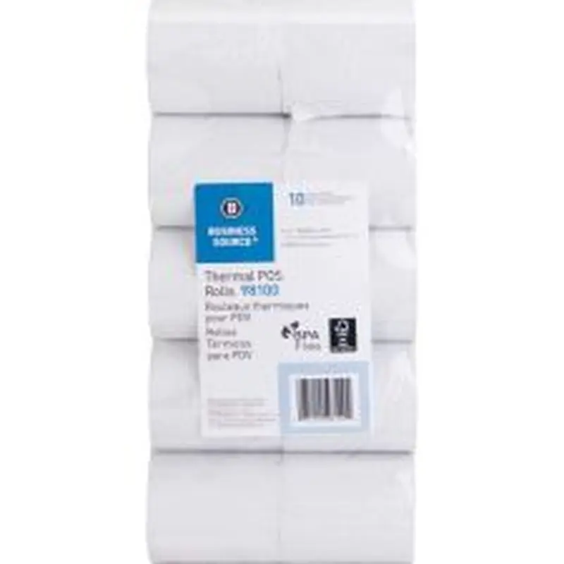 Business Source 3-1/8"x230' POS Receipt Thermal Rolls - 3 1/8" x 230 ft - White - 10 / Pack