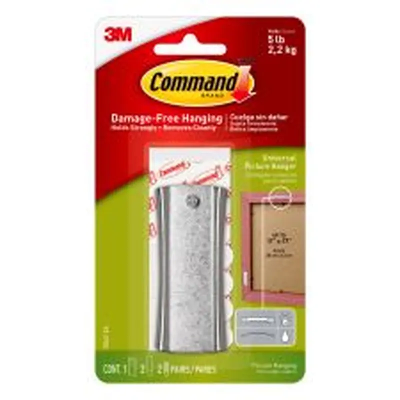 Command Sticky Nail Sawtooth Hanger, 1 Hook, 2 Large, 4 Mini White Adhesive Strips, Damage Free Hanging Picture Hangers, No Tools Wall Hanging Strips