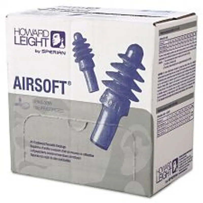 Howard Leight by Honeywell DPAS-30W AirSoft Multiple-Use Earplugs, 27NRR, White Nylon Cord, BE, 100 Pairs
