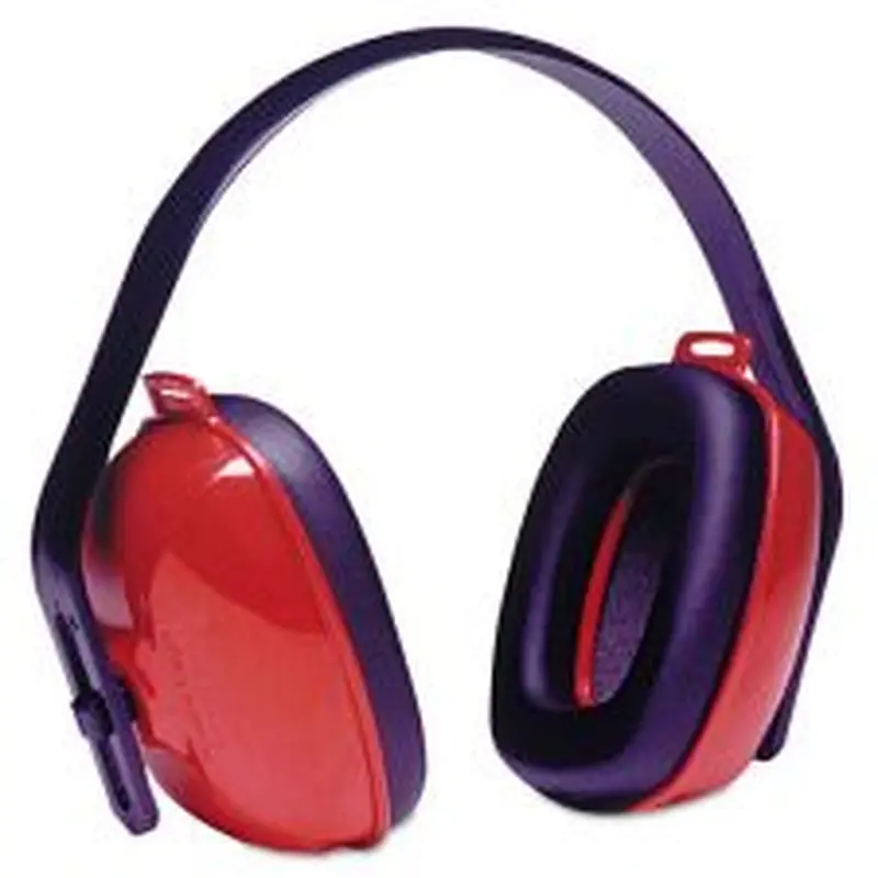 Howard Leight by Honeywell QM24  Three-Position Earmuffs, 25 dB NRR, Red/Black