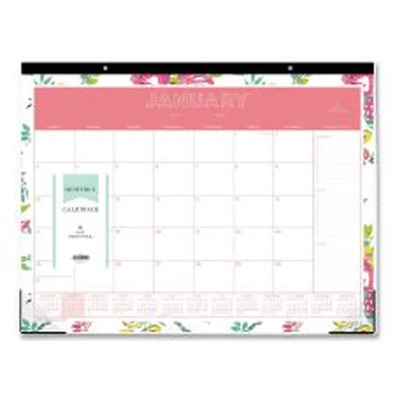 Blue Sky Day Designer Peyton Desk Pad Calendar, Floral Artwork, 22 x 17, Black Binding, Clear Corners, 12-Month (Jan to Dec): 2026