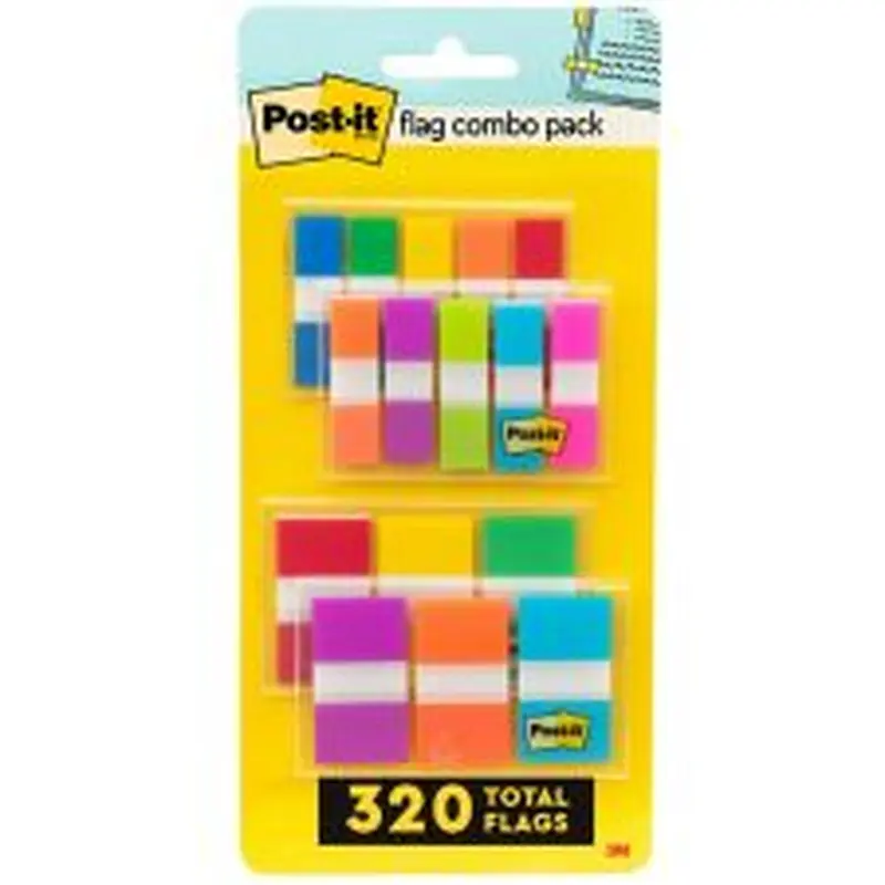 Post-it Flag Multipack, 1/2" And 1", Assorted Colors, Pack Of 320
