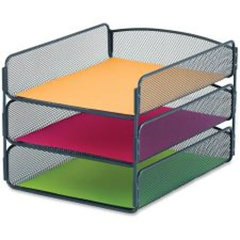 Safco Onyx Triple Tray, 3 Sections, Letter Size Files, 9.25 x 11.75 x 8, Blue