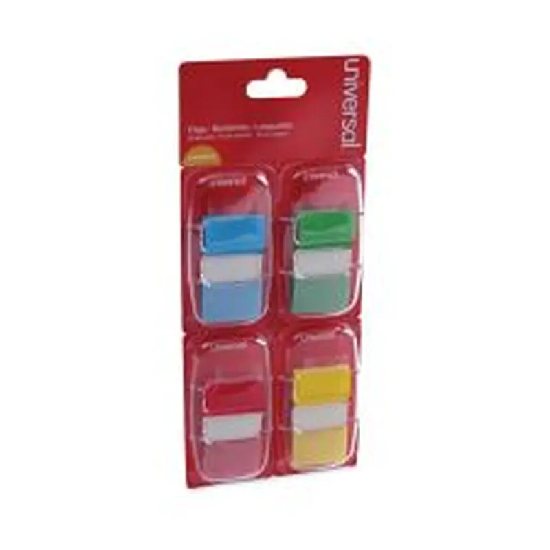 Universal Deluxe Pop-Up Page Flags, 1 x 1.75, Four Assorted Colors, 50 Flags/Dispenser, 4 Dispensers/Pack