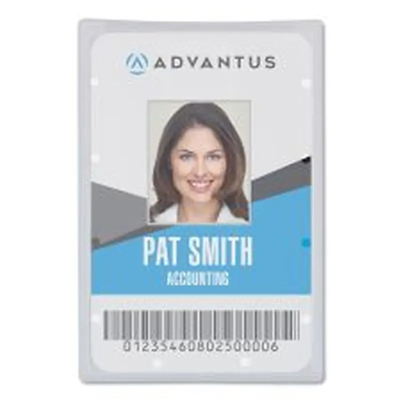 Advantus Clear ID Card Holder, Horizontal, Clear 2.31" x 3.69" Holder, 2.13" x 3.38" Insert, 25/Pack