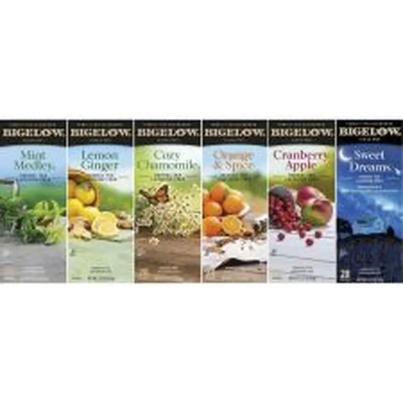 Bigelow Herbal Assortment Tea Bags, 28 Per Box, Carton Of 6 Boxes
