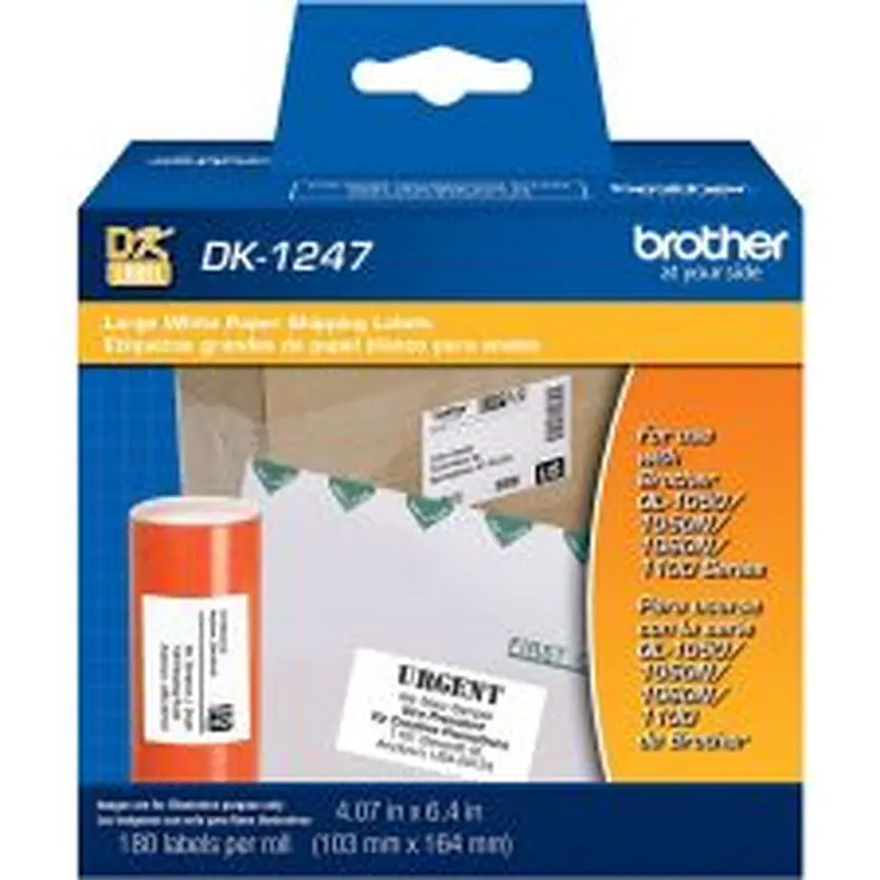 Brother Shipping Labels, White, Roll Of 180 Labels