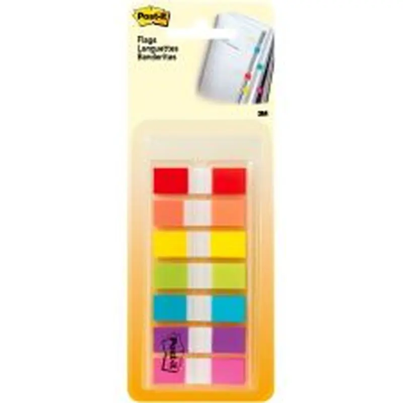 Post-it Assorted 1/2" Portable Flags - Assorted - Self-stick - 189 / Pack