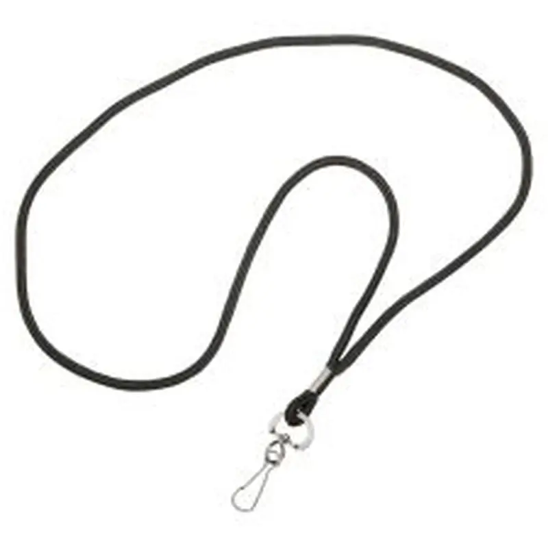 SKILCRAFT Lanyard With J-Hook, 36", Black, Pack Of 12 (AbilityOne 8455-01-645-2730)