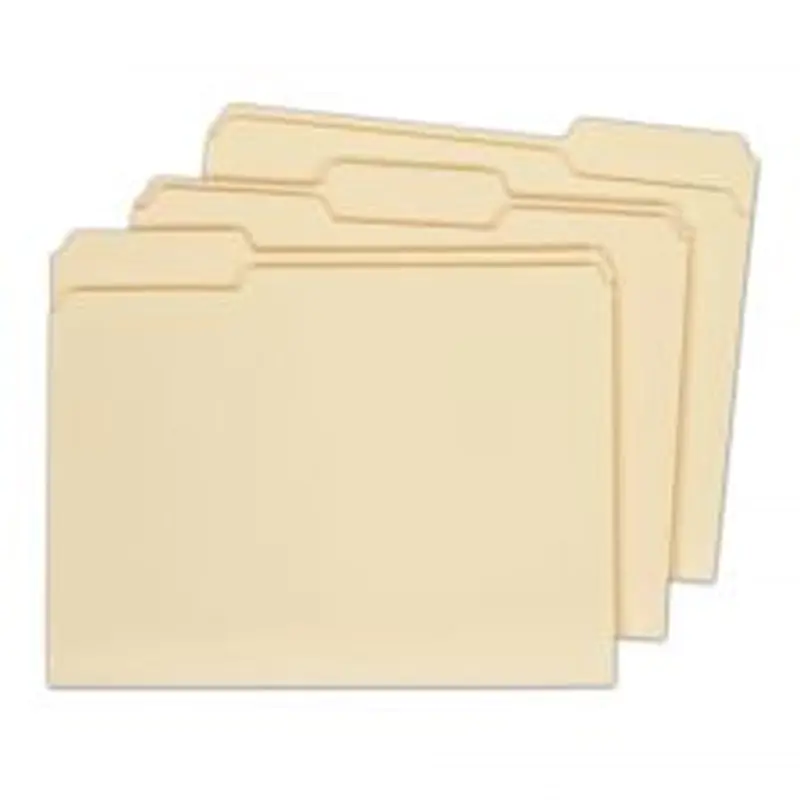File Folders, Letter Size, 100% Recycled, Manila, Pack Of 100