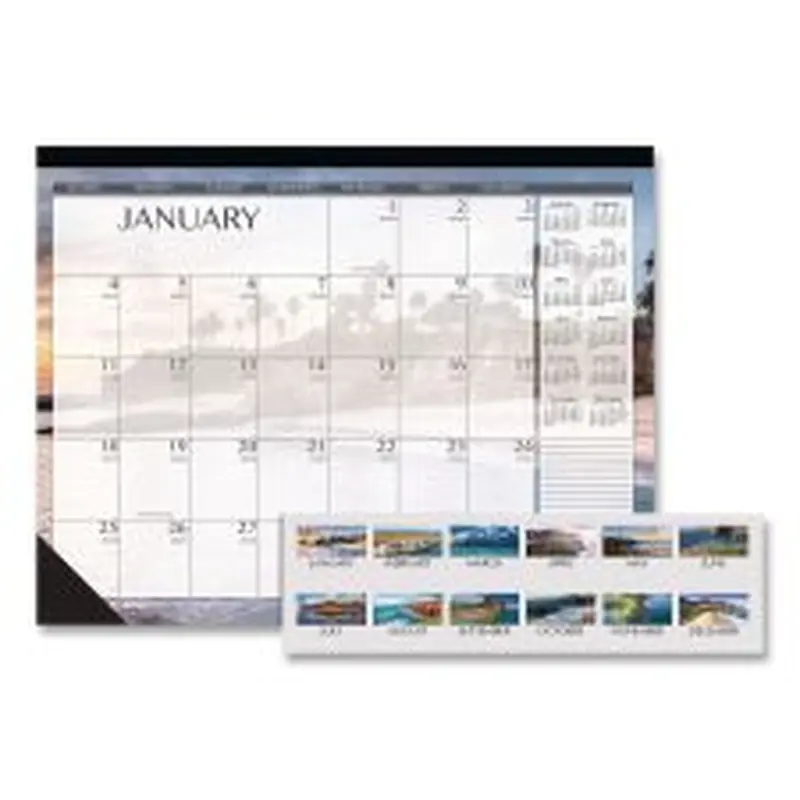 House of Doolittle Recycled Earthscapes Desk Pad Calendar, Seascapes Photography, 18.5 x 13, Black Binding/Corners,12-Month (Jan to Dec): 2026
