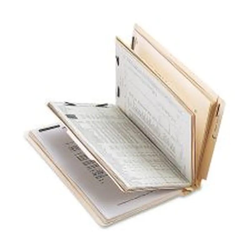 Sparco End-Tab Classification Folders, Letter Size, 2 Dividers, Manila, Box Of 10