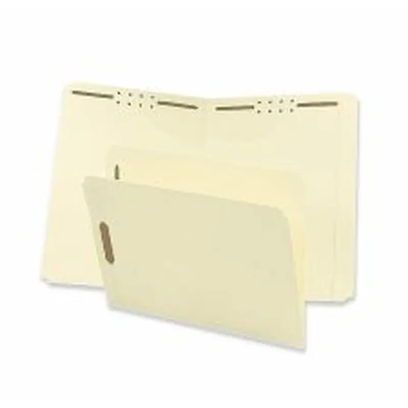 Sparco Straight-Tab 2-Ply Fastener Folders, Letter Size, 2 Fasteners, Manila, Box Of 50