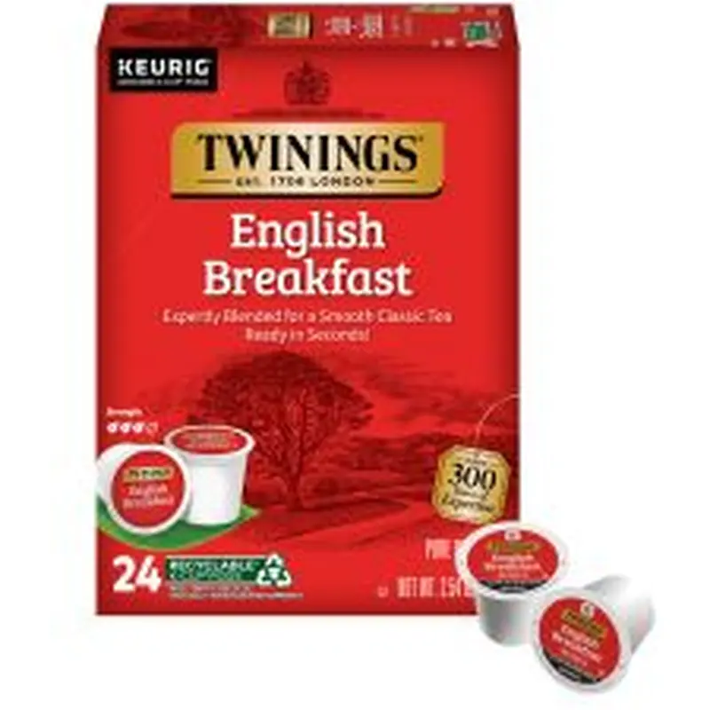 Twinings English Breakfast Tea, Keurig K-Cup Pods, 24/Box