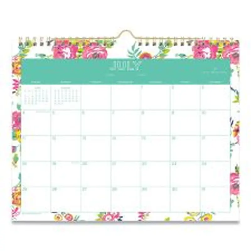 Blue Sky Day Designer Peyton Academic Wall Calendar, Floral Artwork, 11 x 8.75, White Sheets, 12-Month (July to June): 2025 to 2026
