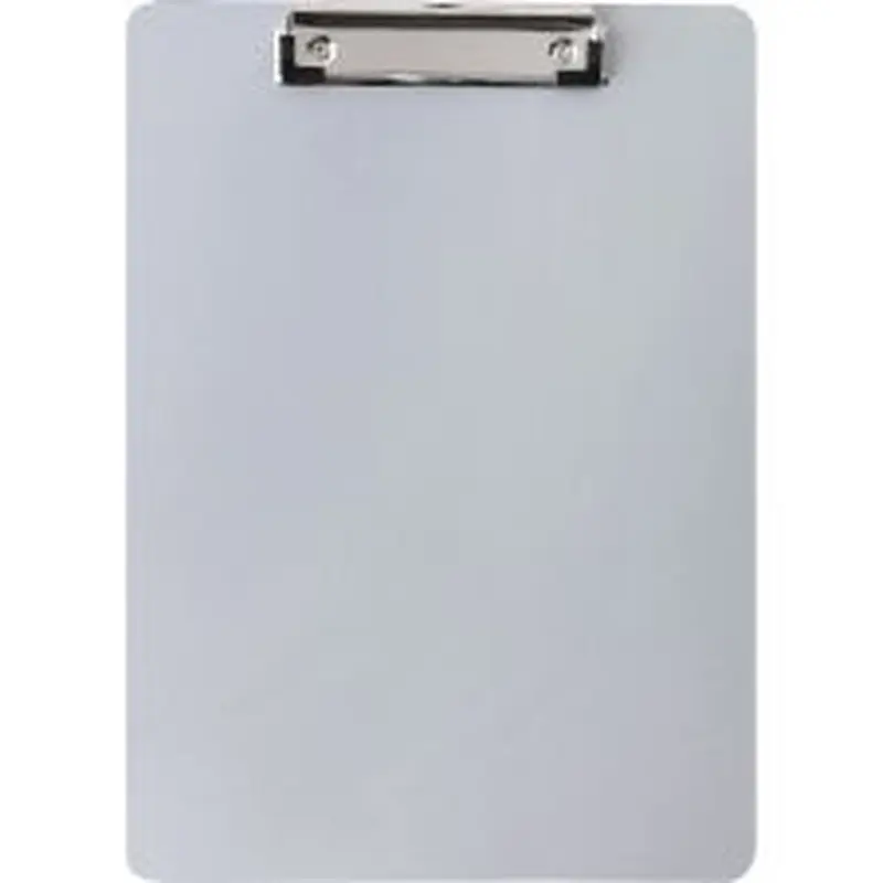 Business Source Plastic Clipboard - 8 1/2" x 11" Sheet Size - Plastic - Silver - 1 Each