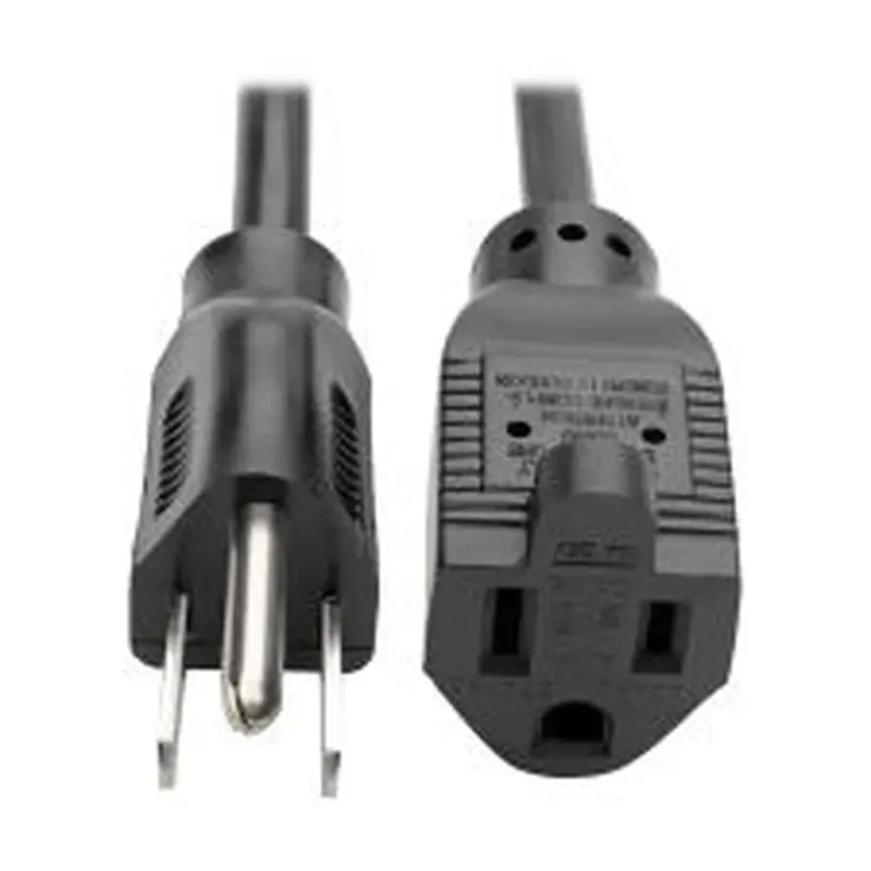 Eaton Tripp Lite Series Power Extension Cord, NEMA 5-15P to NEMA 5-15R - 10A, 120V, 18 AWG, 3 ft. (0.91 m), Black